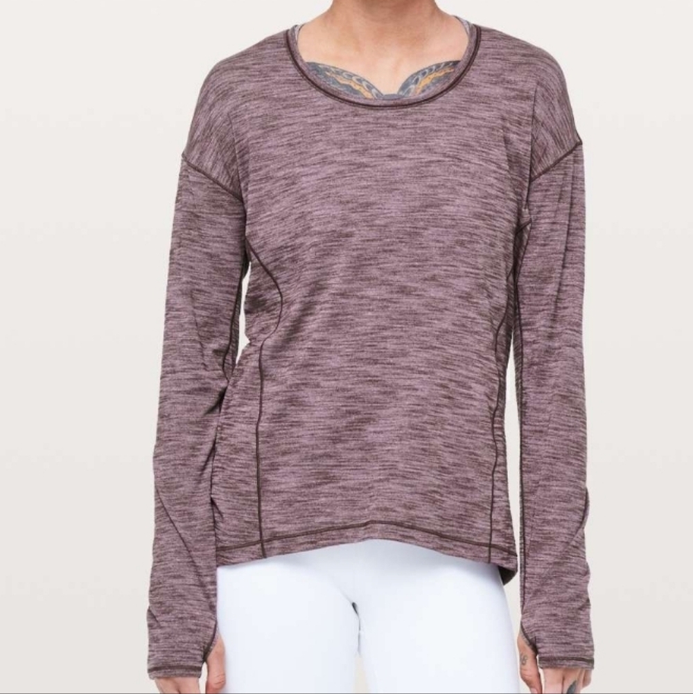 Lululemon Sweat Embrace Long Sleeve Heathered Arctic Plum Sz L